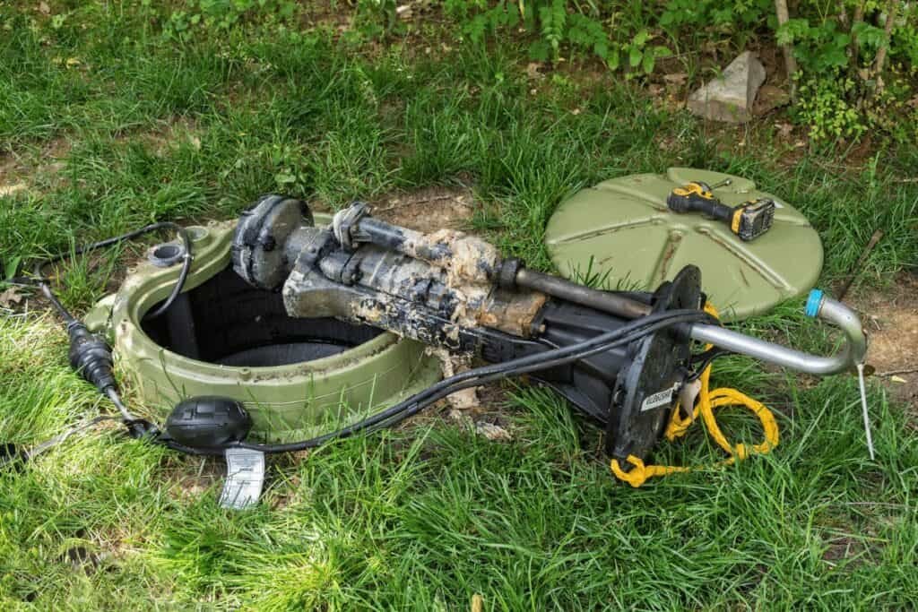 Drain Bros llc repairs a broken sewage pump, showing the need for expert help when sewer lines have problems.