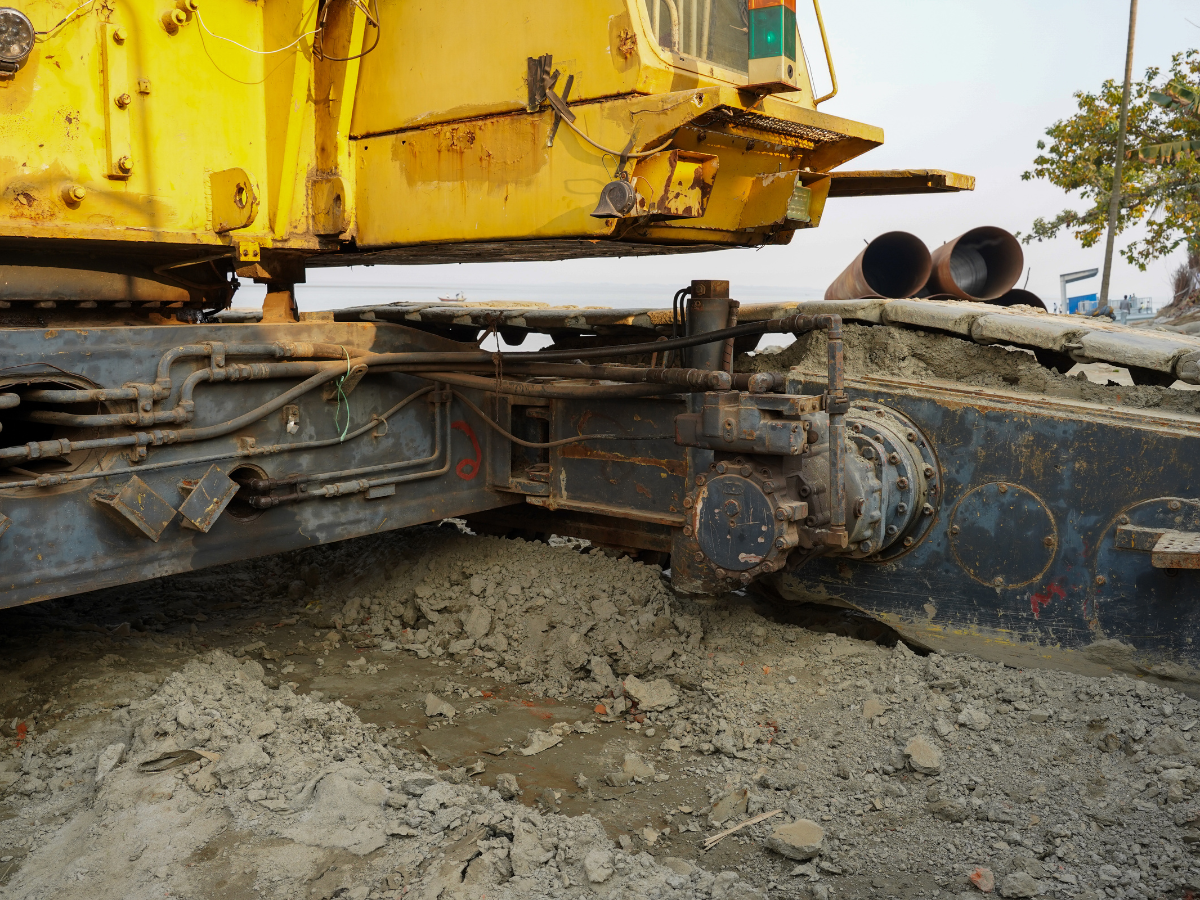 Drain Bros llc equipment ready for plumbing and excavation jobs at a work site, showing their professional tools in action.