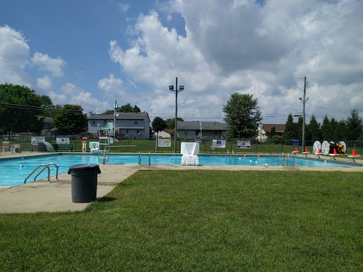 A nice pool area by homes, showing how Drain Bros llc helps keep yards and pools safe with good drainage work.